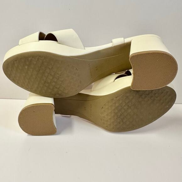 Aerosoles Cosmos Crisscross Platform Sandal in Eggshell Size 9.5 Block Heel - Picture 12 of 16